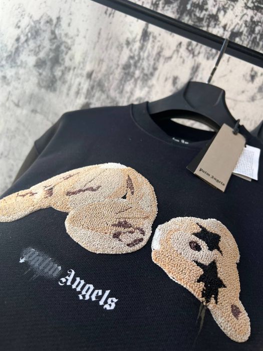 PALM ANGELS кофта реглан батник мужской свитшот с медведем трехнитка