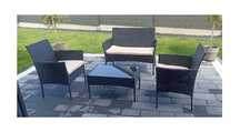 Zestaw MEBLI Ogrodowych Tarasowych Na BALKON 4 EL. FOTELE STOLIK SOFA