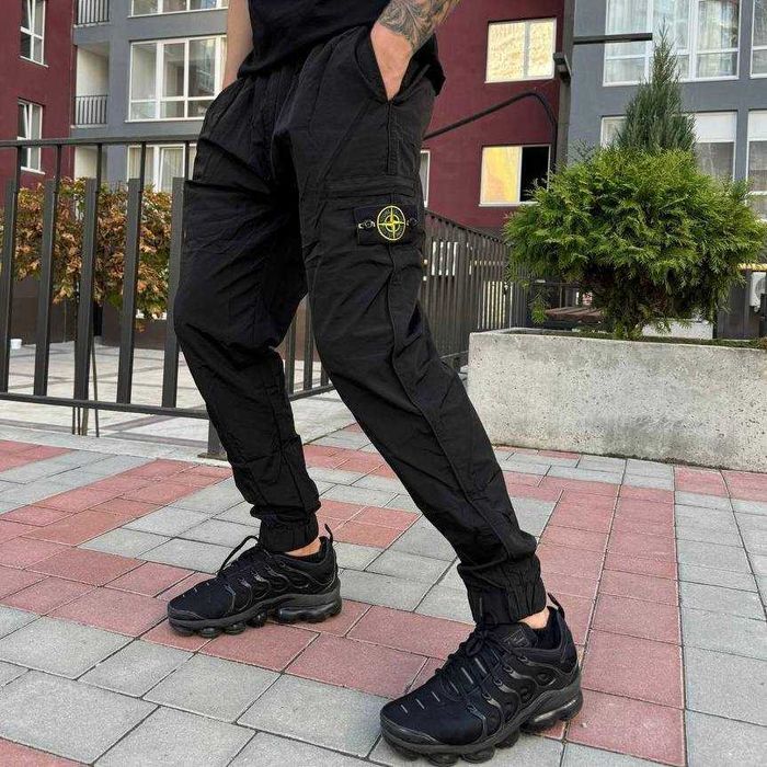 TOП! Штани нейлон Stone Island / Брюки карго Стон Айленд. 1 в 1