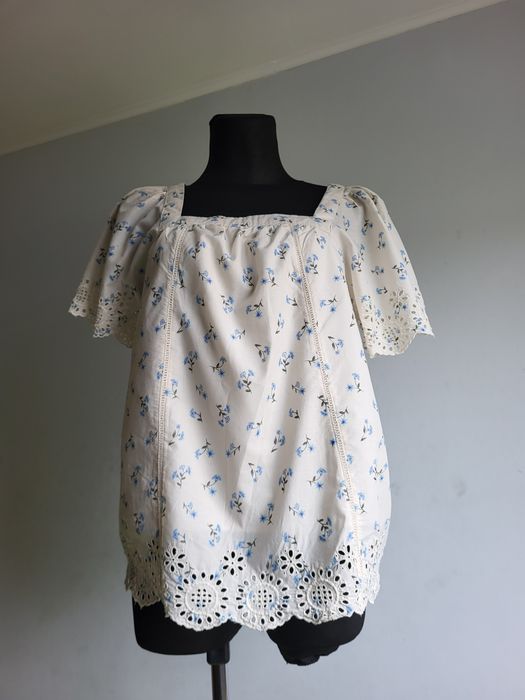 Bluzka boho pastelowa azurowa