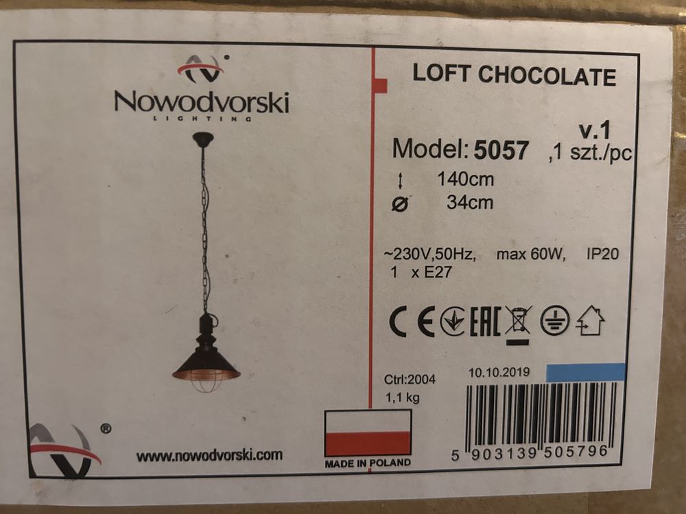 Lampa wisząca sufitowa Loft vintage modern Nowodvorski chocolate 5057