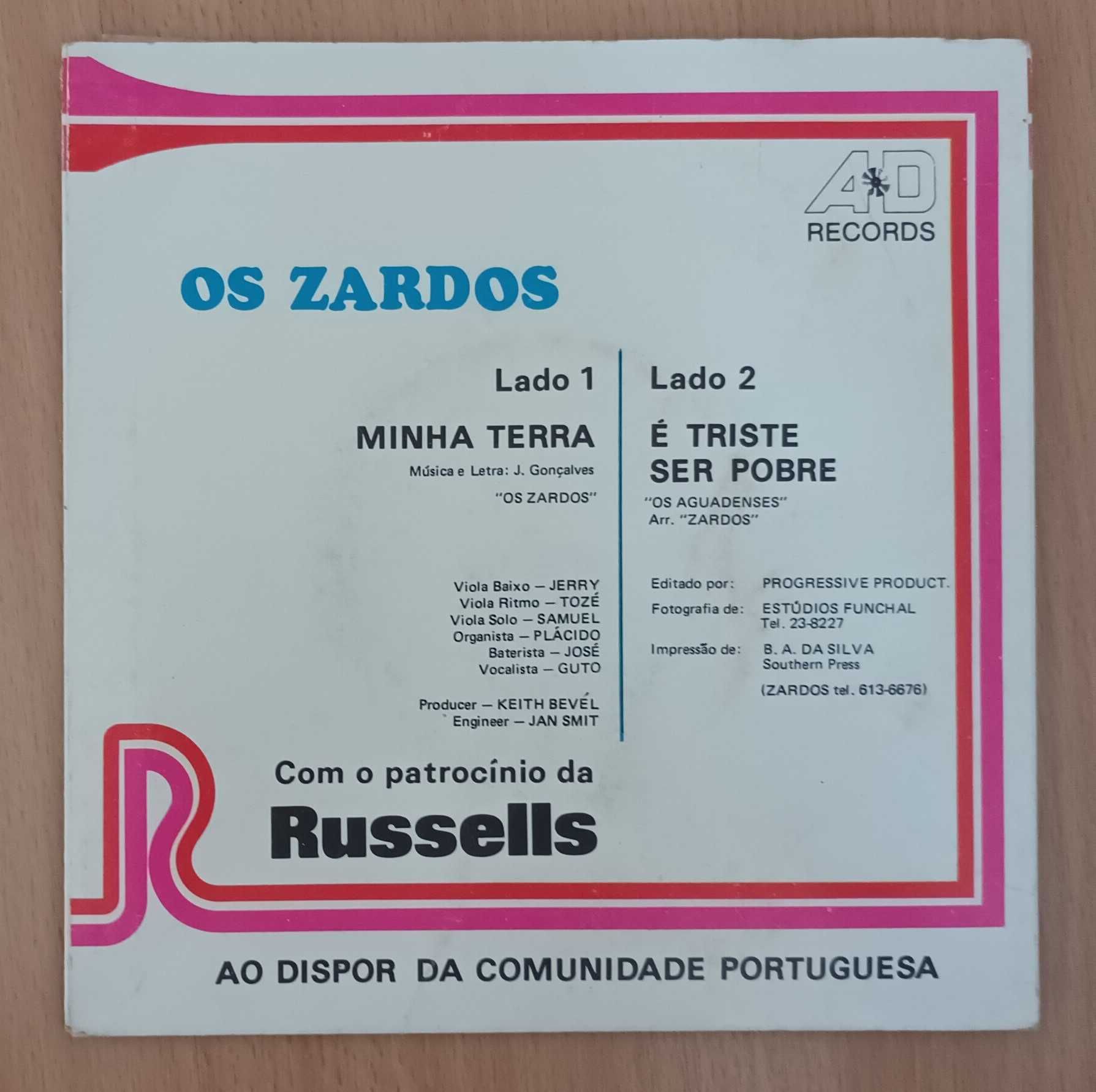 Zardos Minha Terra [Single] 1982 Africa Do Sul Banda Emigrantes raro