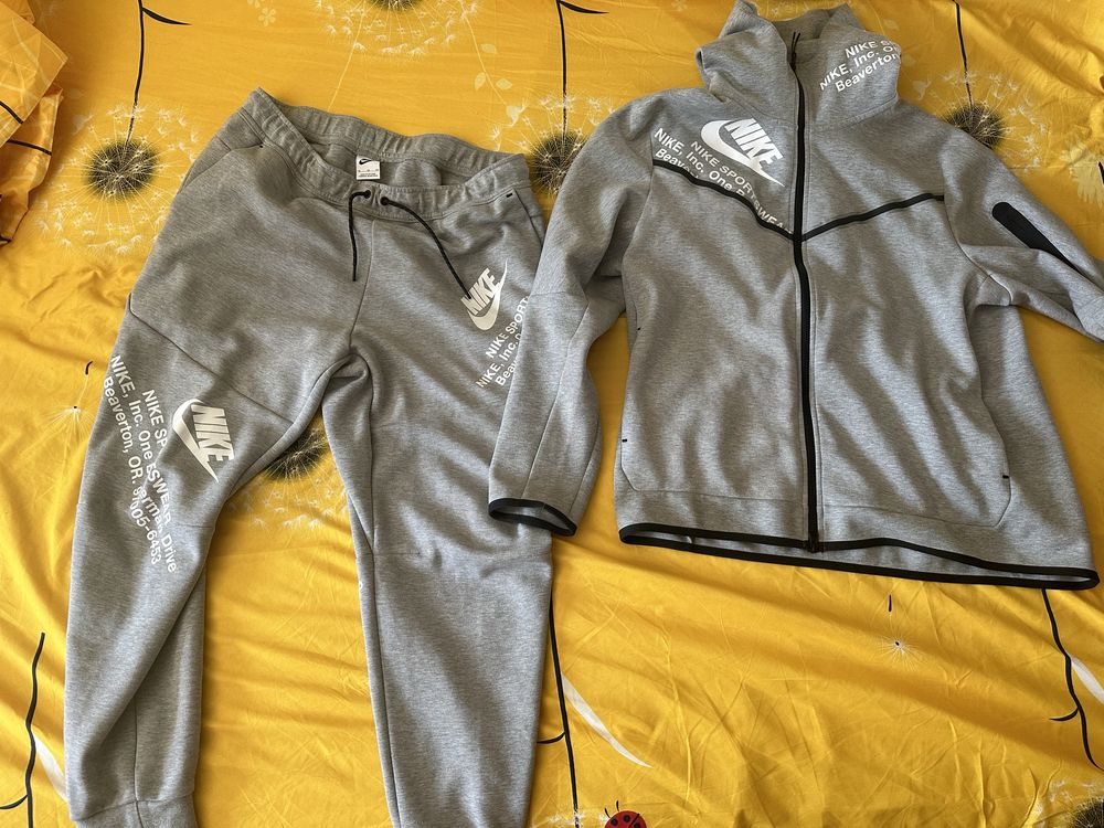 Костюм Nike tech fleece серый Drill