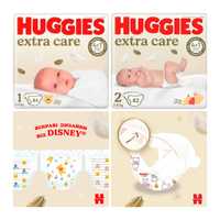 Підгузки Huggies Extra Care 1(84шт),2(82шт)памперси Хаггіс для немовля