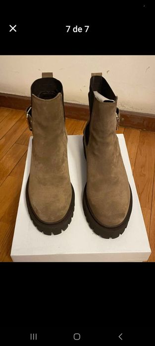 Botas Chelsea em pele verdadeira