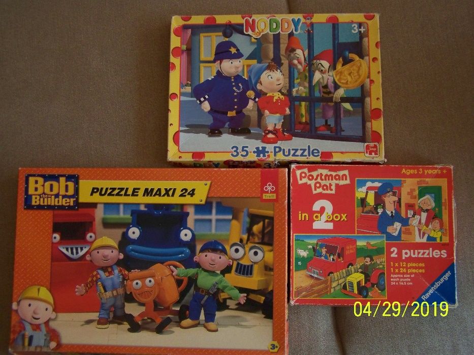 Puzzle Bob budowniczy, Noddy, Listonosz Pat Autka zestaw.