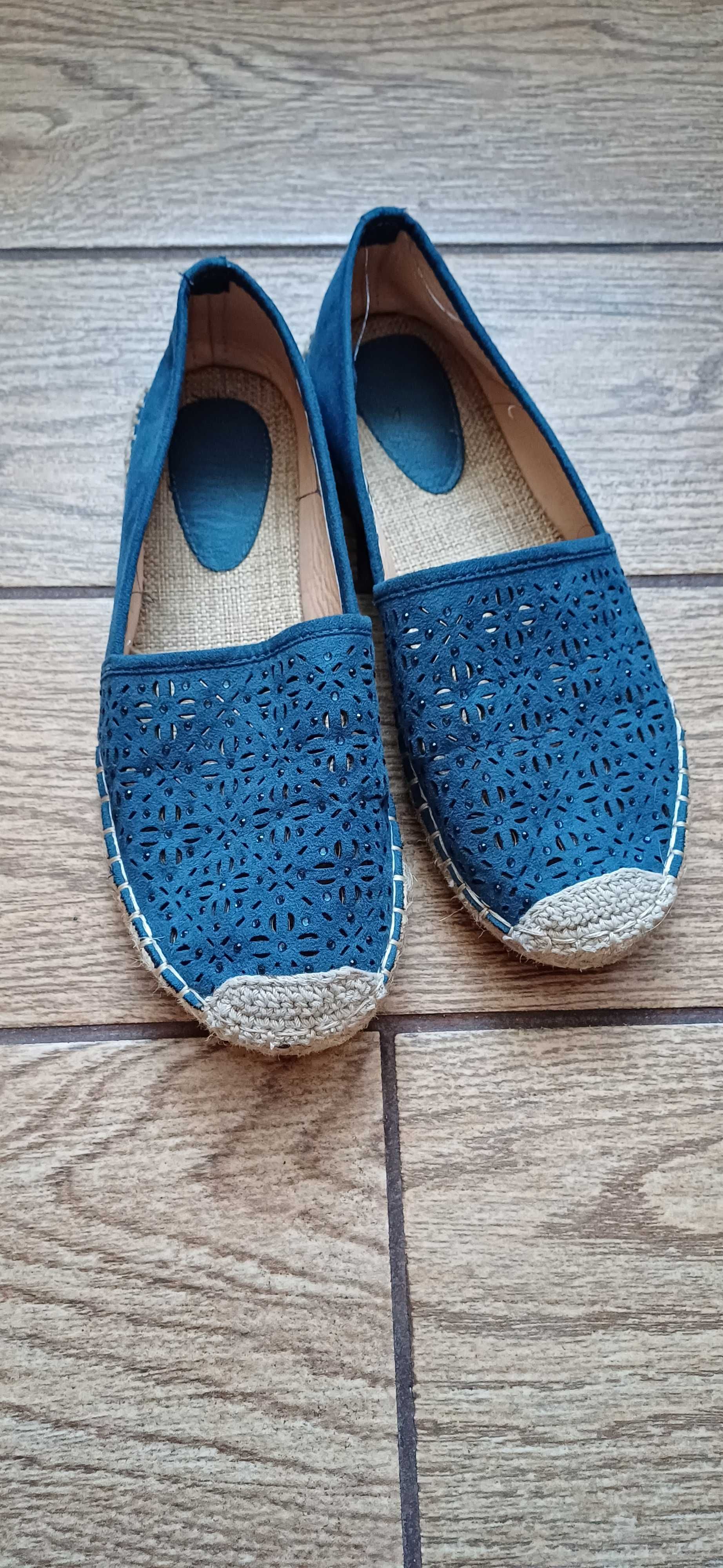 Granatowe# niebieskie espadryle Jenny Fairy# buty letnie r. 38