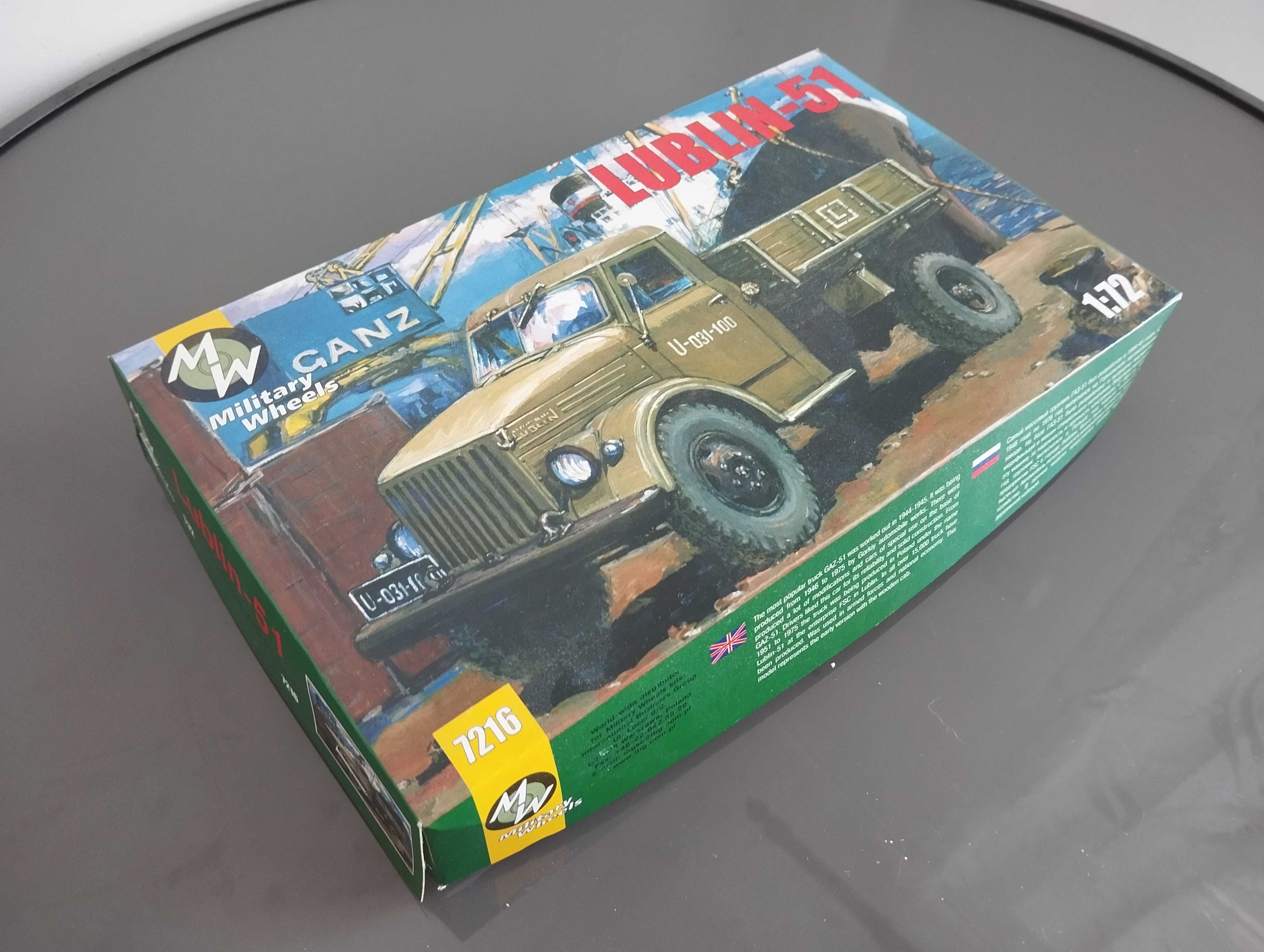 Model samochodu Lublin 51 Military Wheels skala 1/72