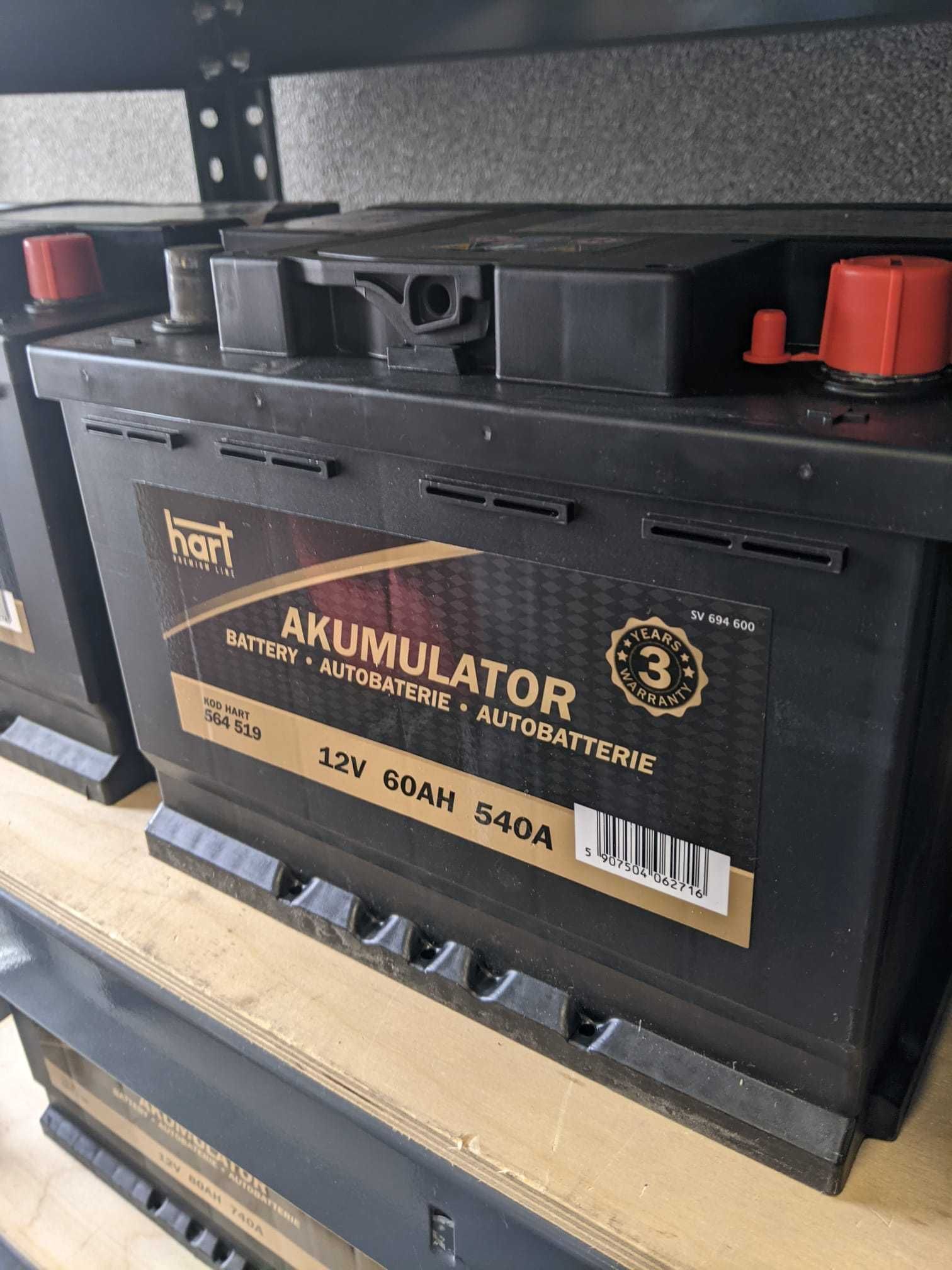 Akumulator 12V 60Ah/540A 3 lata gwarancji