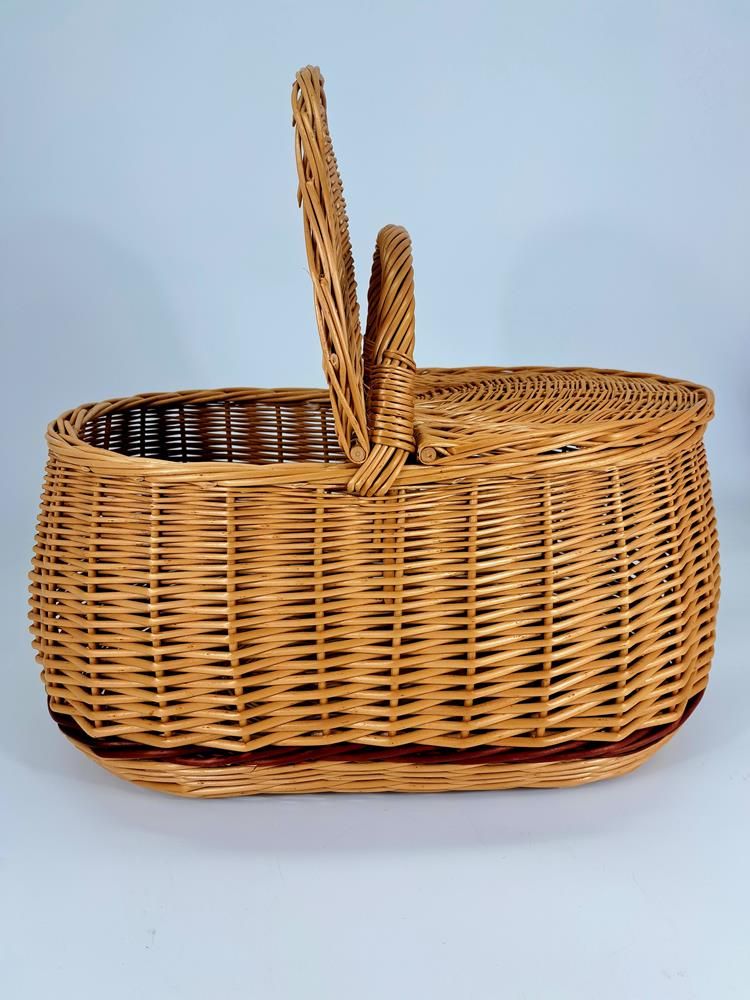 Kosz piknikowy z wikliny tradycyjny - max 51x35x37 cm