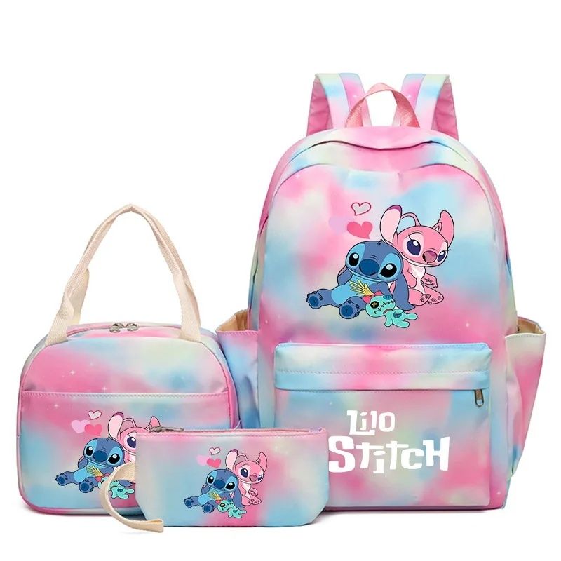 Mochila conjunto escolar stitch