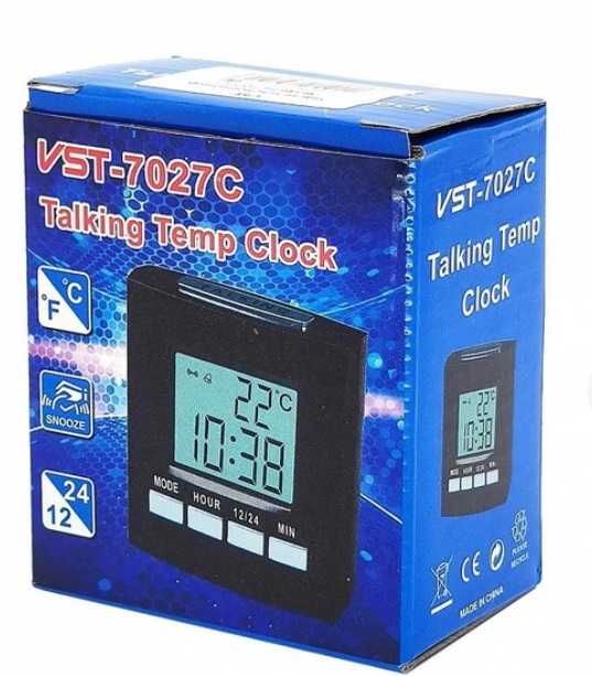 Єлектронний настільний  годинник- будильник VST-7027C