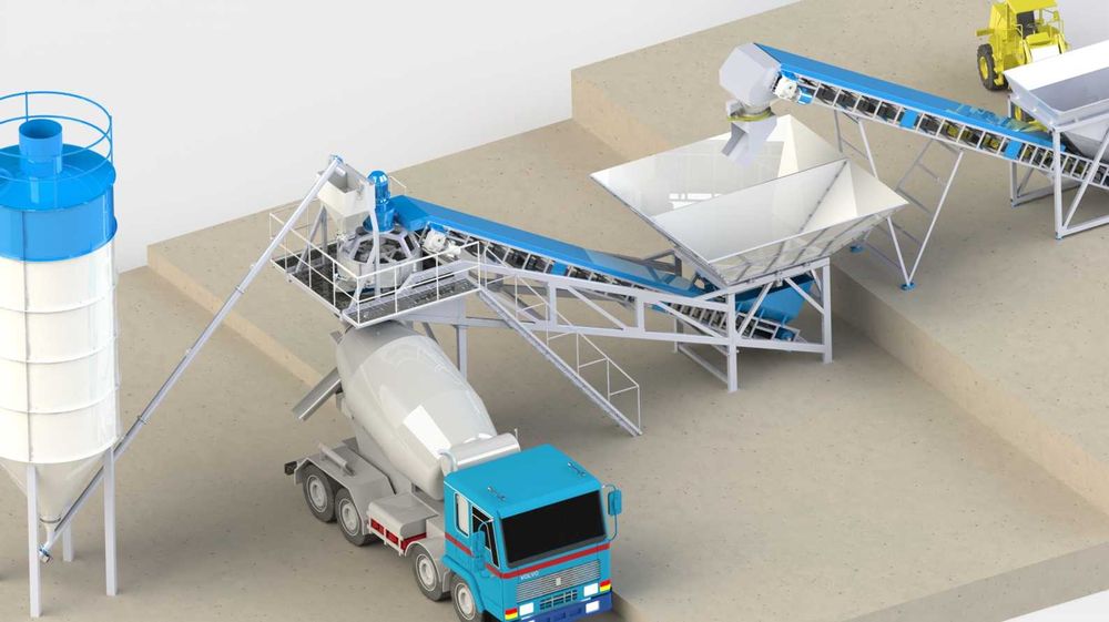 Мобільний бетонний завод, Бетонозмішувальний вузол, БЗУ