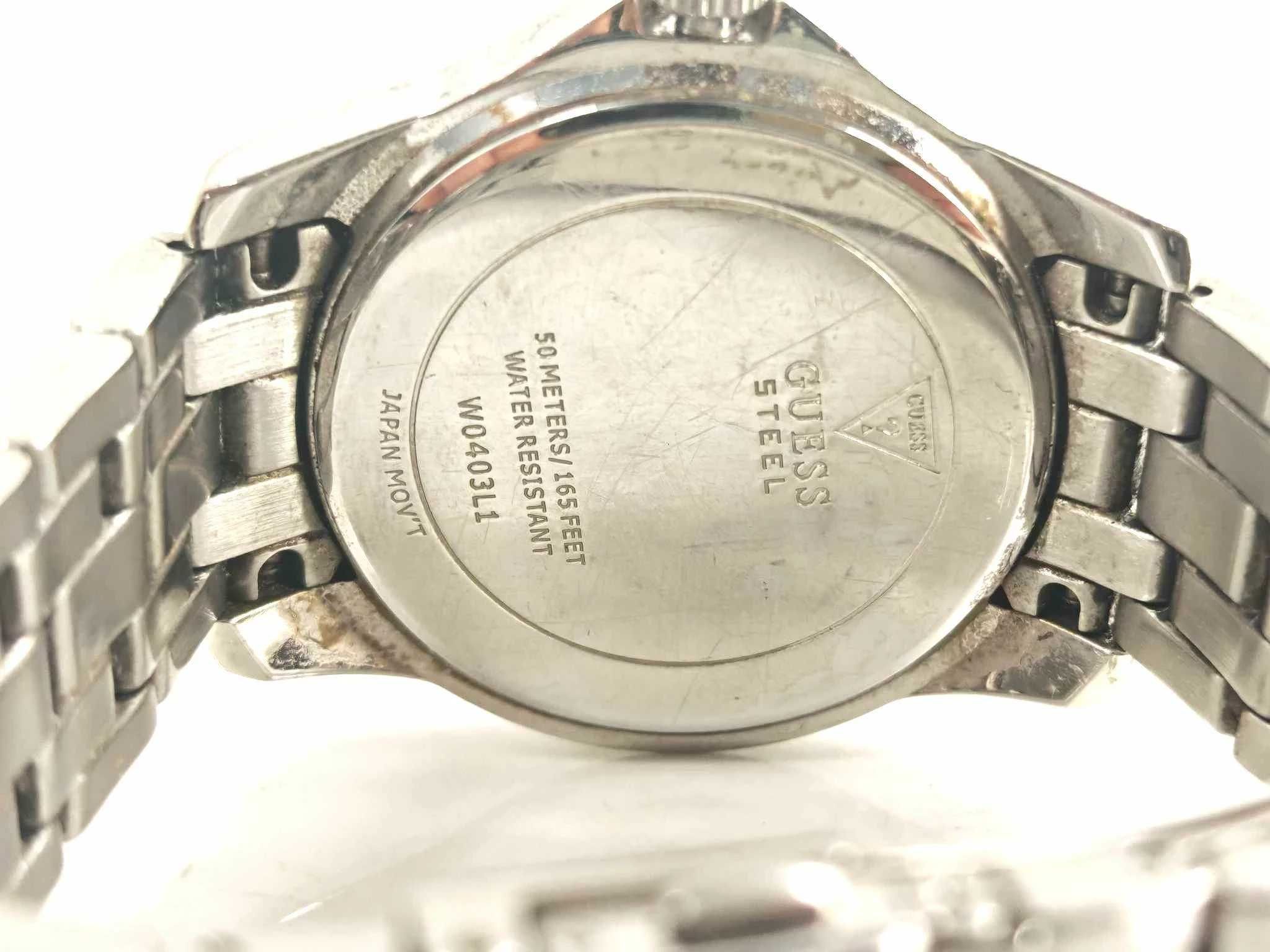 damski srebrny zegarek guess w0403l1 z etui