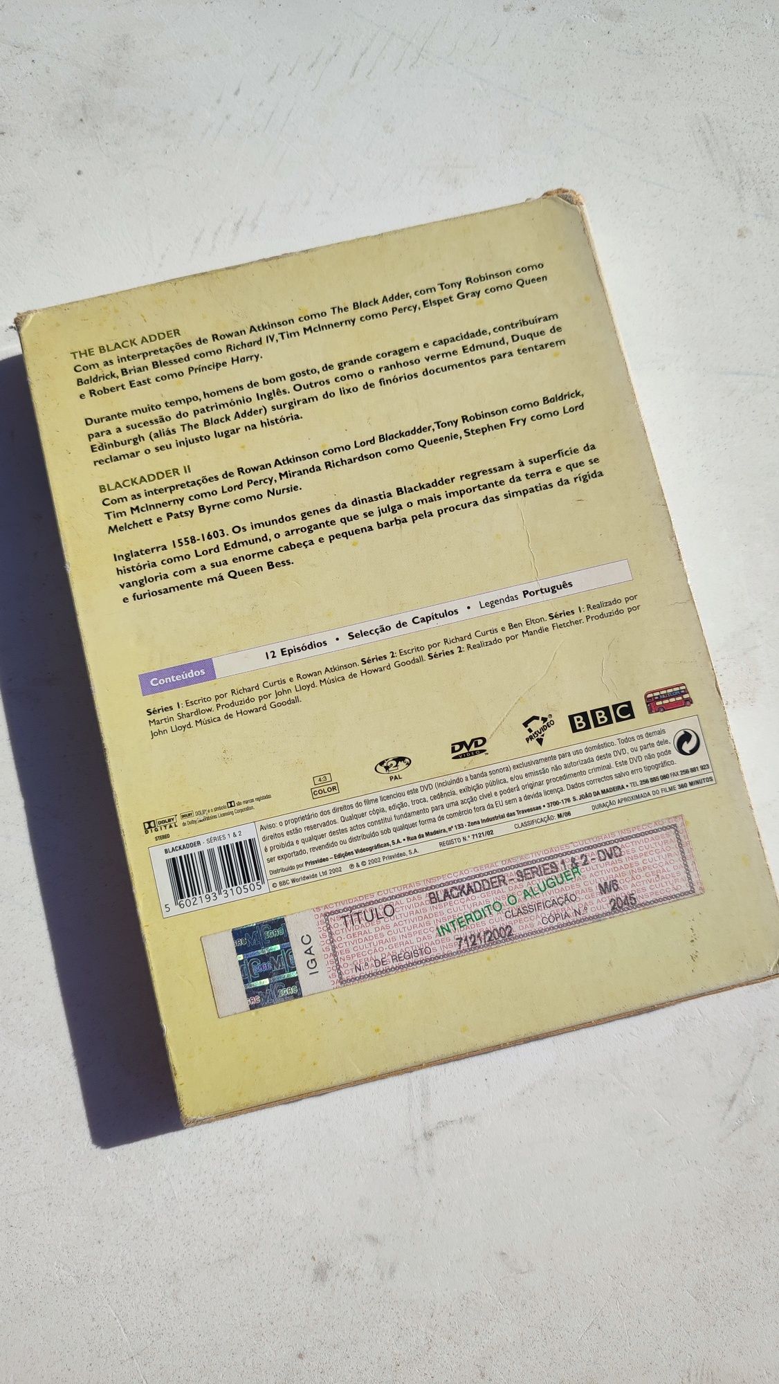 Dvd duplo Black Adder 1a e 2a séries (legendas pt)