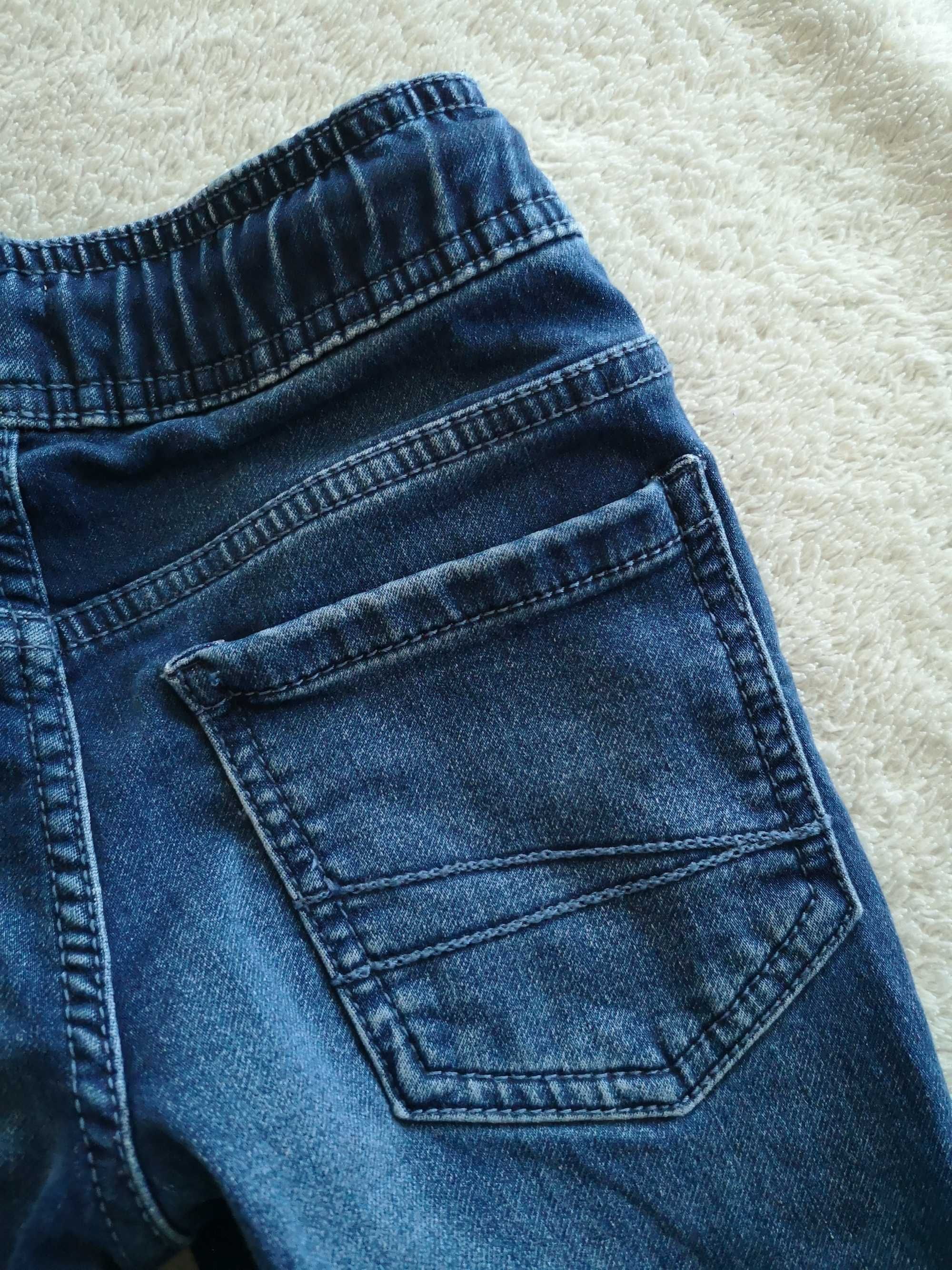 Niebieskie granatowe spodnie jeansowe jeansy na gumie F&F 98 jak nowe