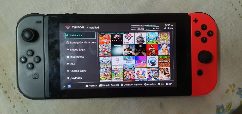 Nintendo switch v1 + Jb + vários extras + 50 jogos etc