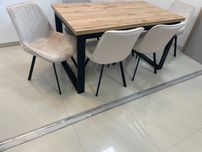 (624) Stół Iris rozkładany + 6 krzeseł, nowe, loft 2049 zł