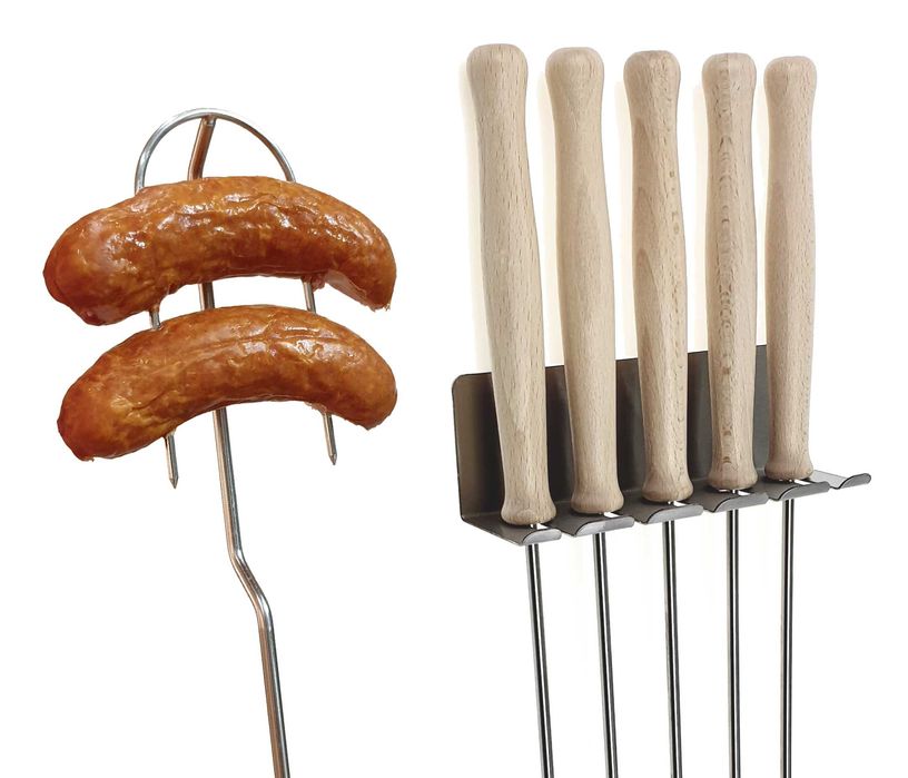 Kije na ognisko nierdzewne do grilla widełki do kiełbasy odwrócone -WO