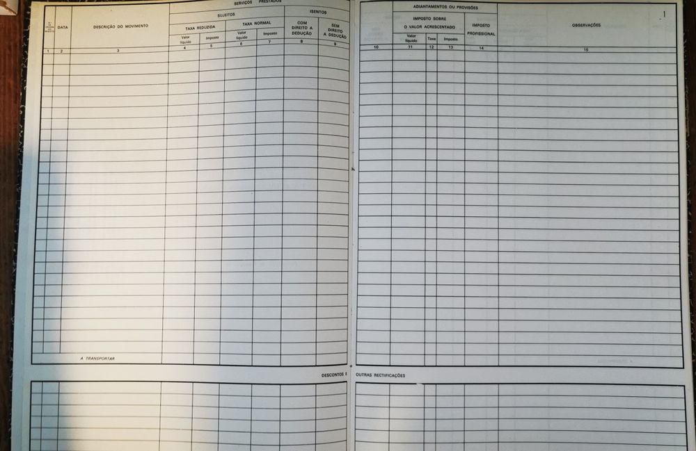 Livro registos IVA do Rei dos Livros