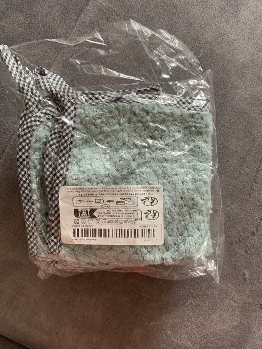 Zestaw 3 dwustronnych recznikow kuchennych z aksamitu koralowego