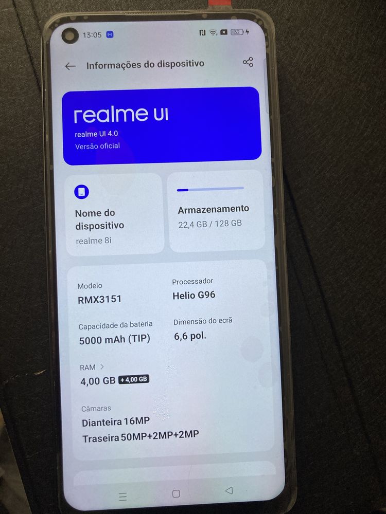 Oppo Realme 8i cinza