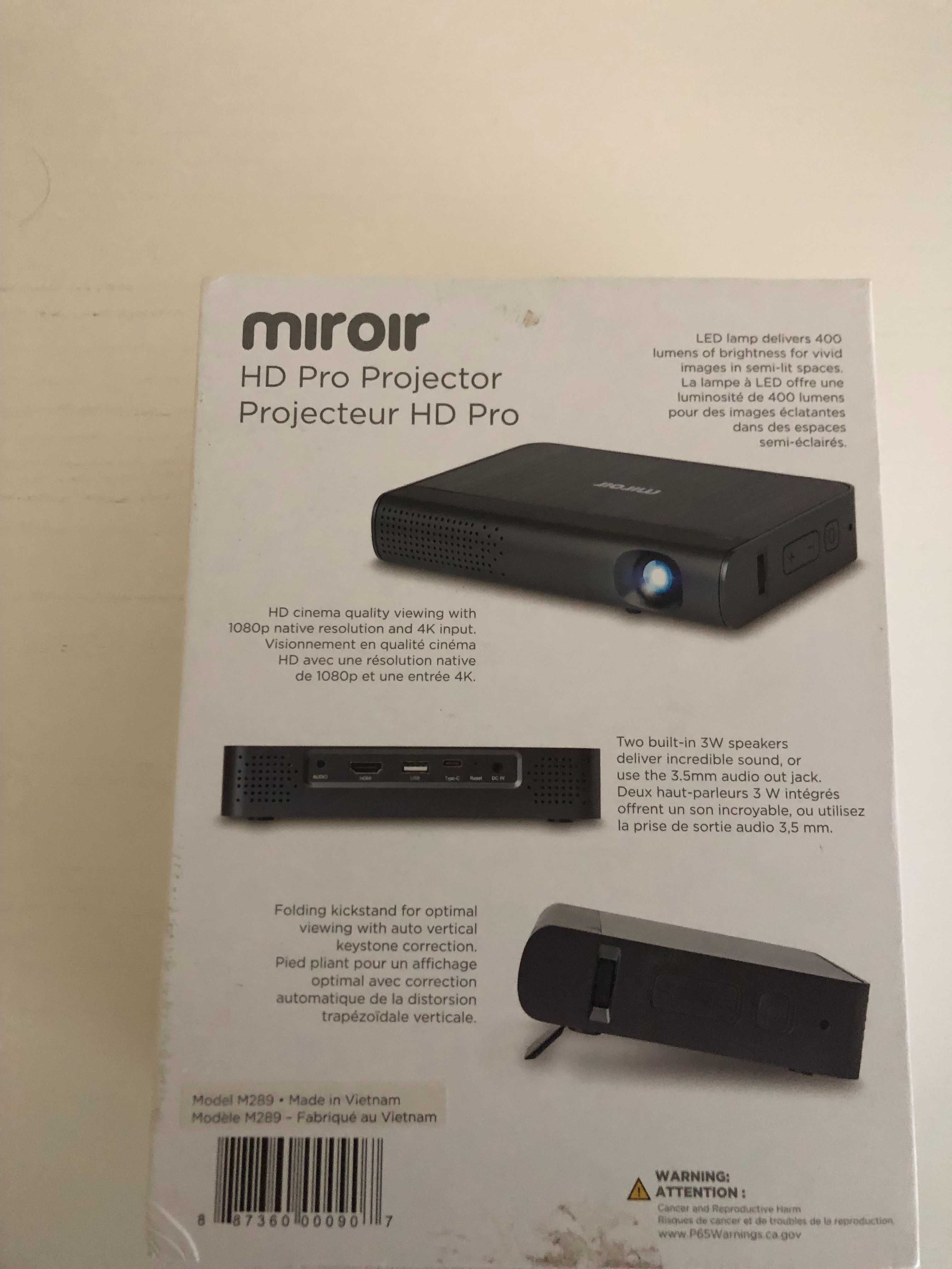 Портативный проектор Miroir M289 HD 1080p - для дома и улицы
