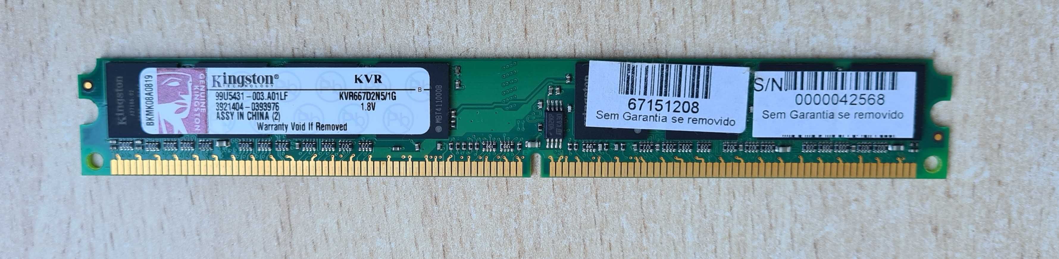 Memória RAM Kingston 1GB DDR2 667MHz