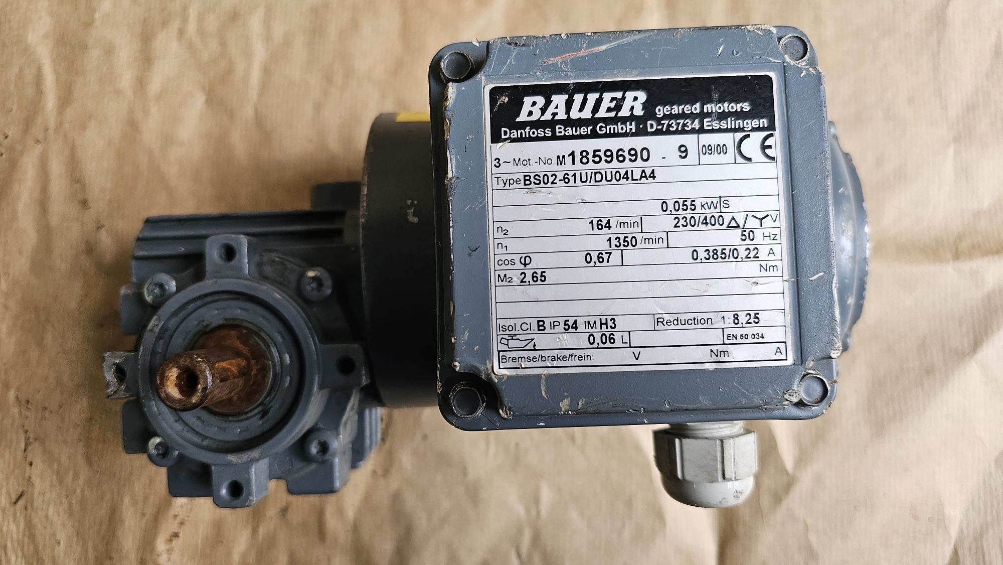 Motoreduktor Bauer 3fazowy 0,055 kW