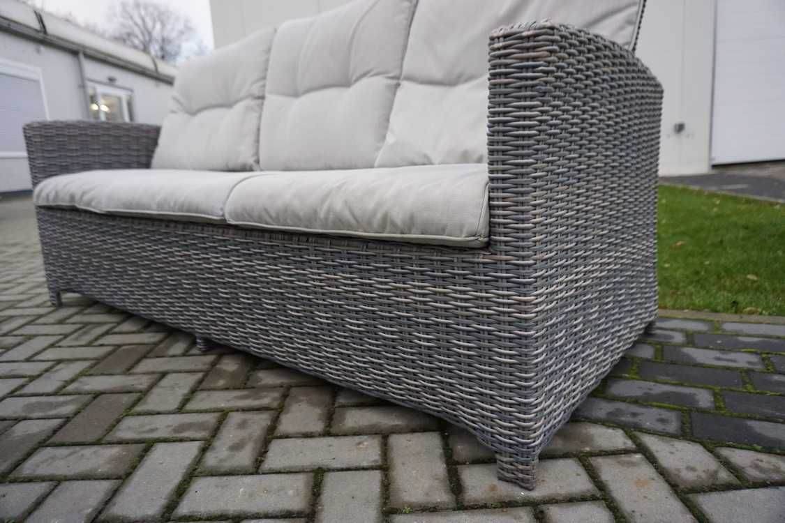 Zestaw z Technorattanu Sofa 3 osobowa + 2 Fotele + Stół + Pufa (w-978)