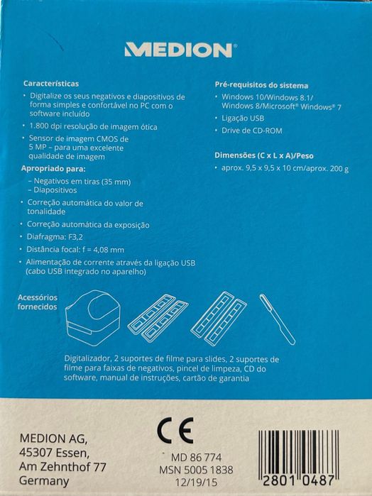 Scanner MEDION E89141 - Digitalizador para dispositivos e negativos