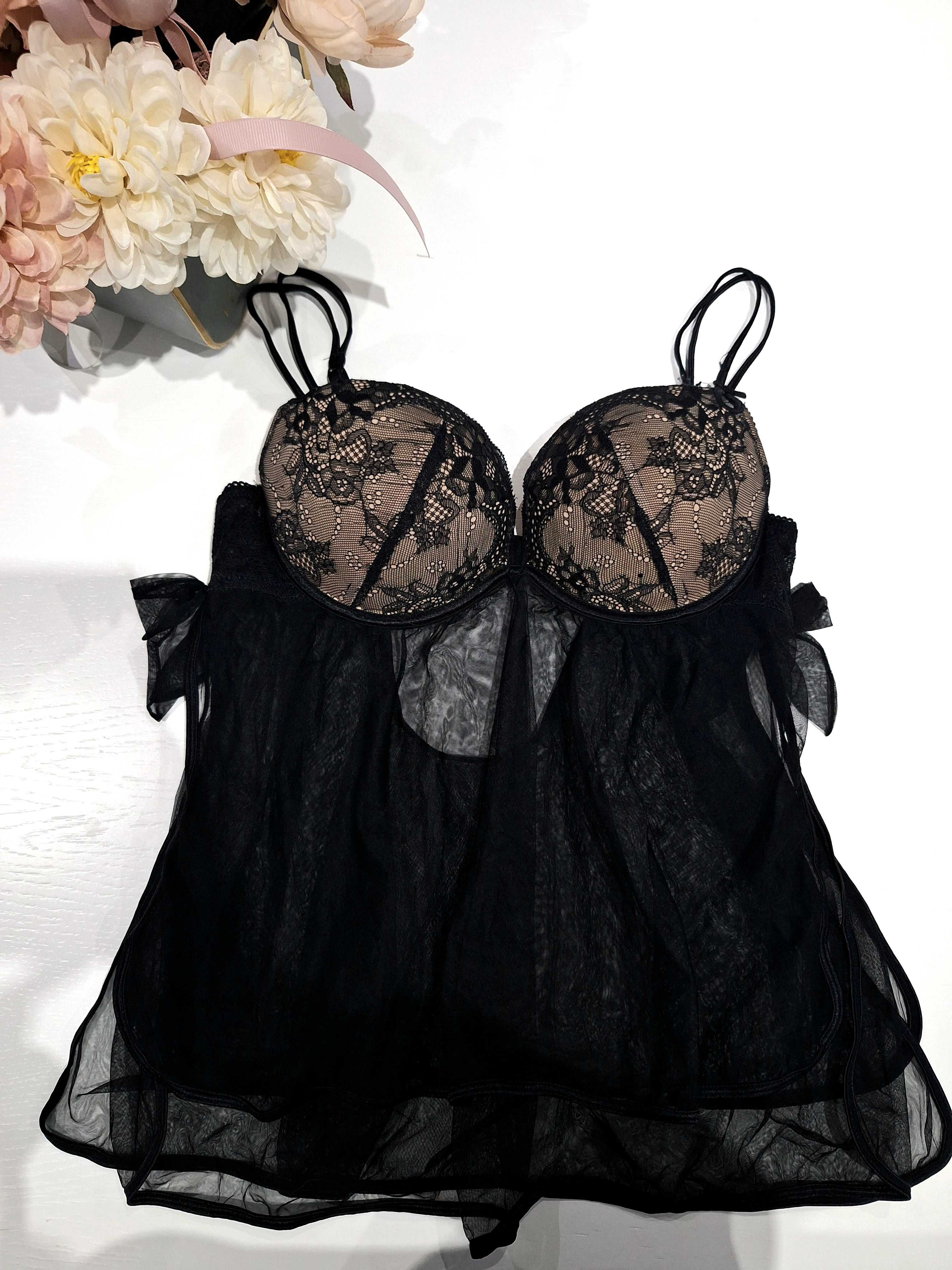 Bielizna koszula nocna biustonosz stanik halka sexy Push Up 75B