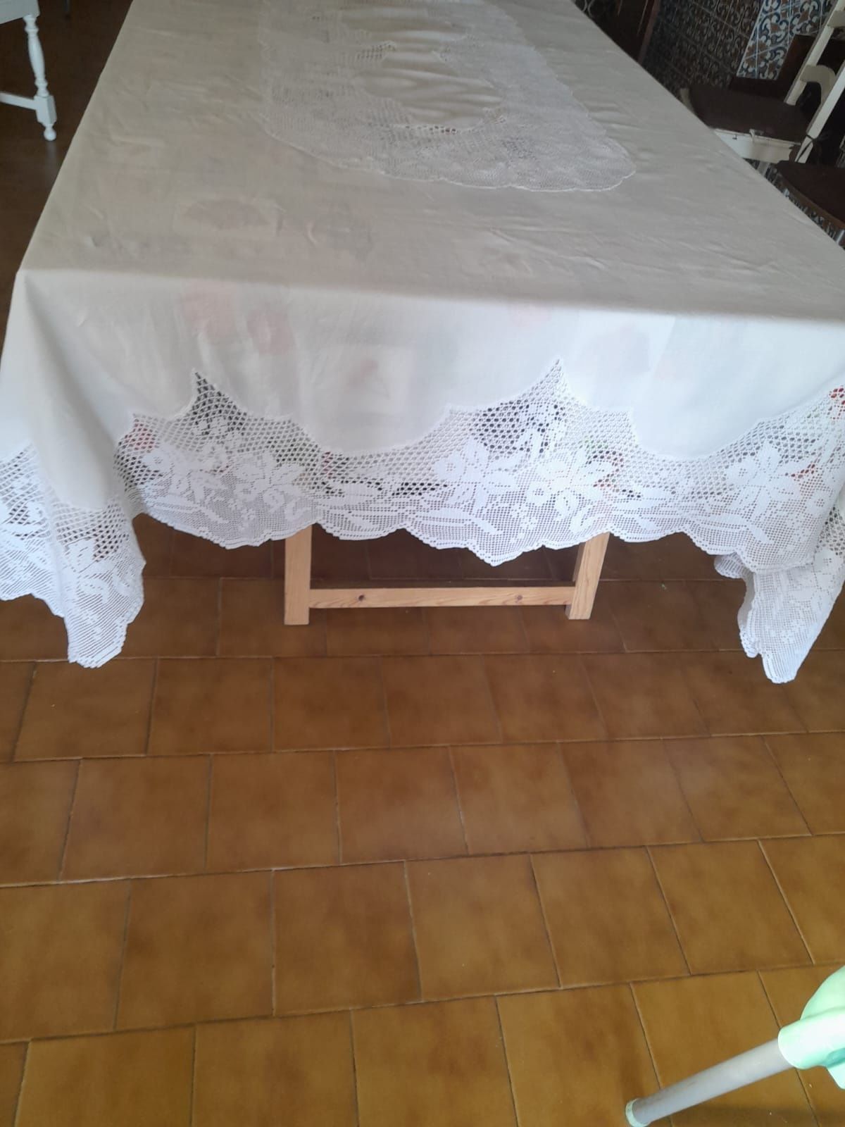 Toalha de renda e linho