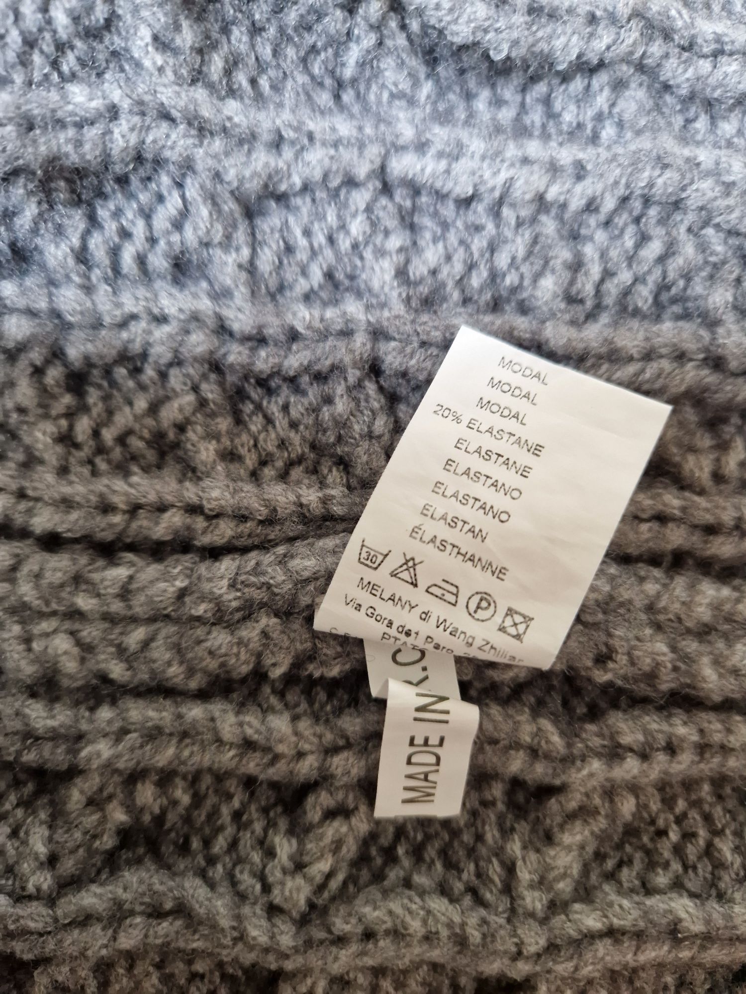 Kardigan długi sweter M/L płaszcz narzutka wiązany z paskiem