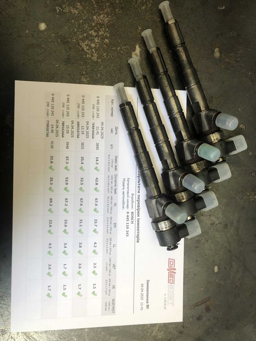 Форсунки 0445110243, 986435104, 986435208 1.9 (Z19DTH, Z19DTJ, JTD)