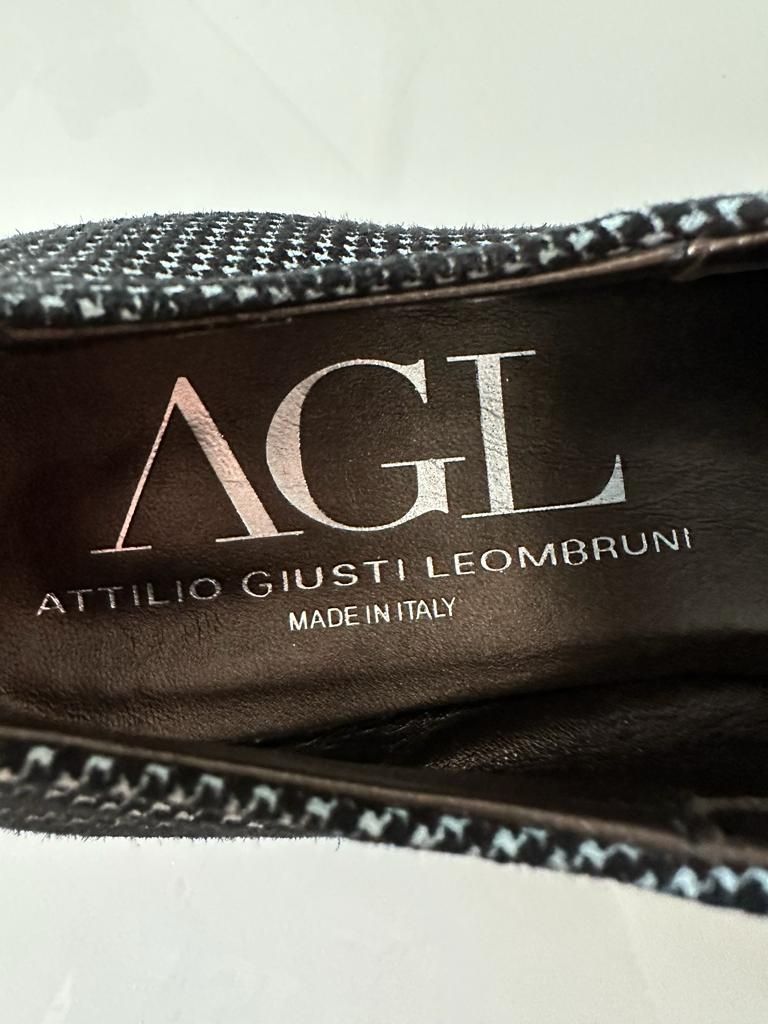 AGL 37,5 ekskluzywnej włoskie pantofle oxfordki pepitka j. Nowe 2000zł