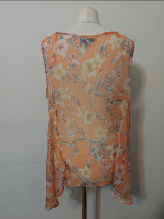 Lekka Przewiewna bluzka damska z dłuższymi bokami Peacocks 46 XXXL