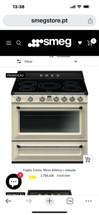 Fogao topo de gama da Smeg NOVO