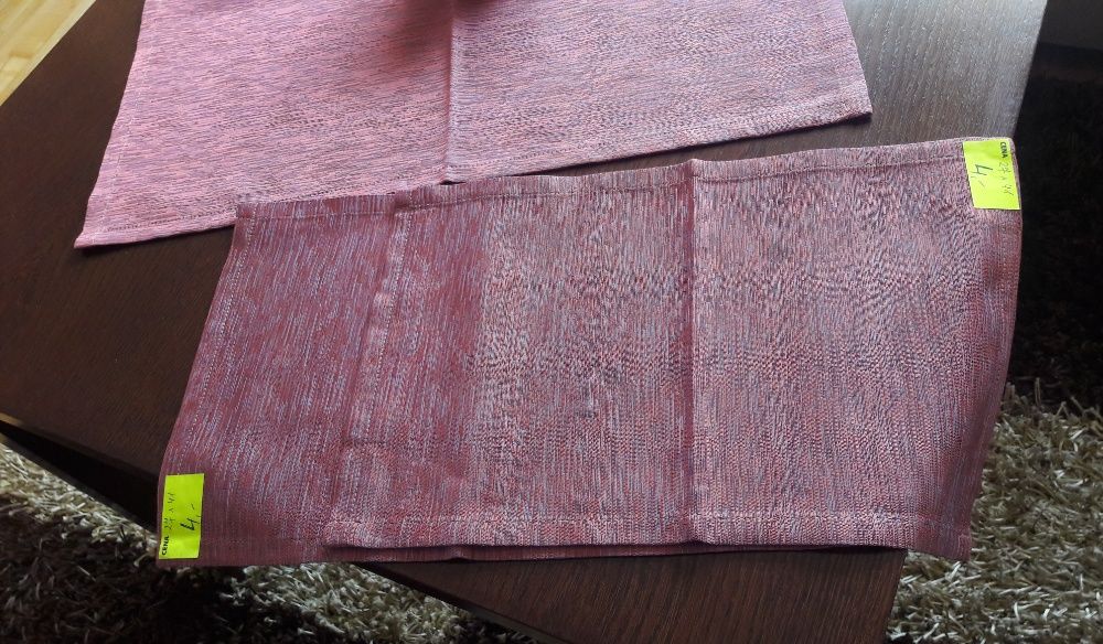 Serweta różowa z niebieskim 59 x 59 serwetka 27 x 41 bieżnik prążki