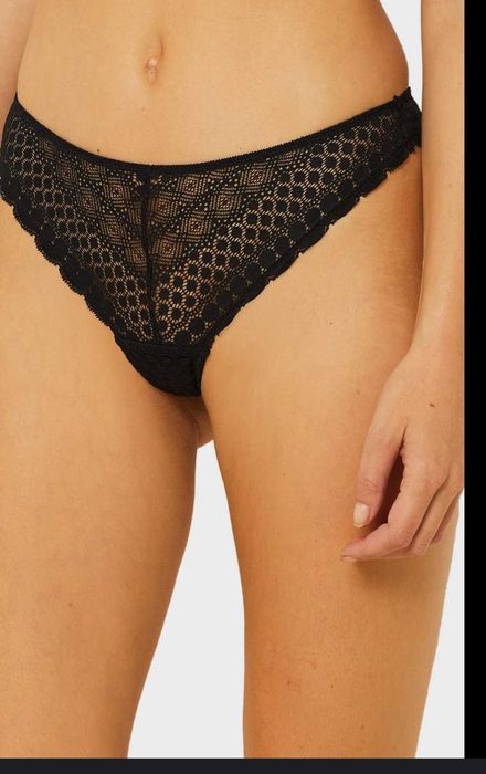 ETAM czarne tanga 2 szt. koronka rozm. 40/L