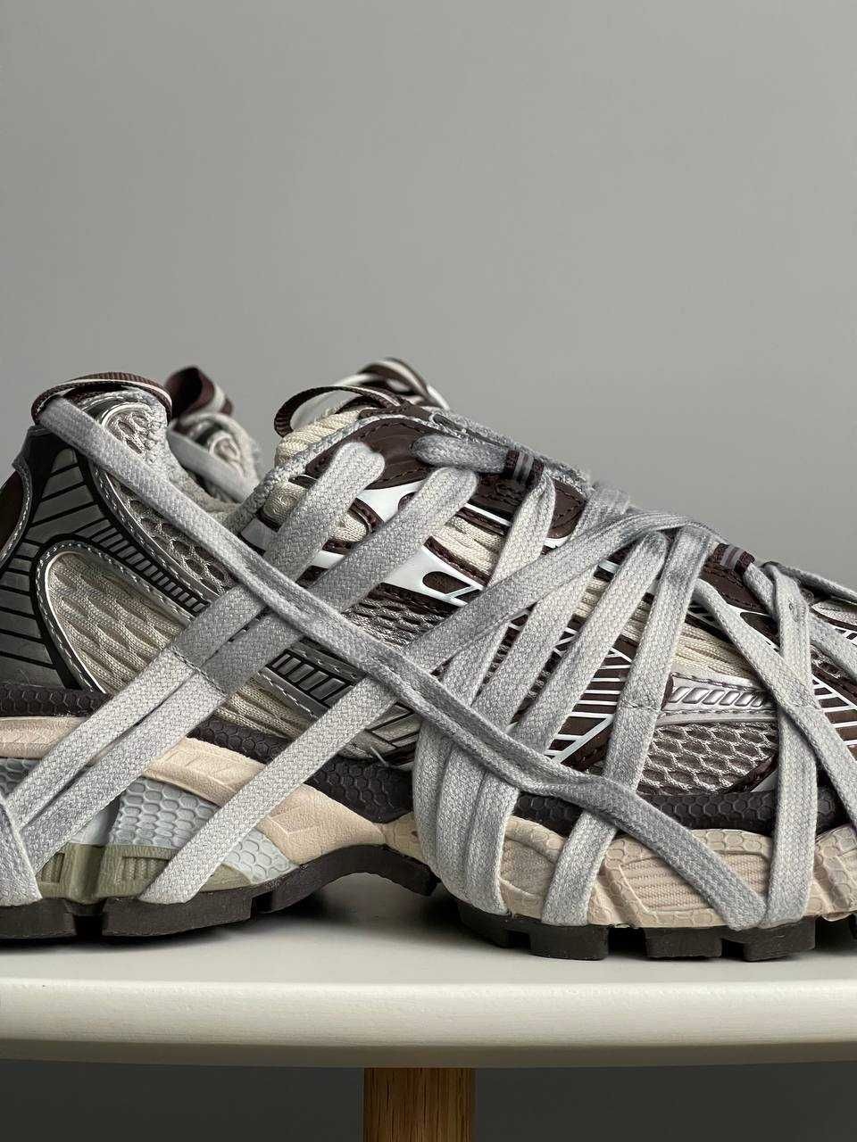 Кросівки Balenciaga 3XL Extreme Lace Sneakers Chocolate Grey premium