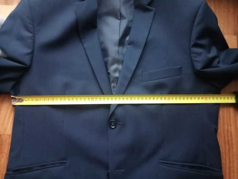 Klasyczny garnitur męski granatowy jak nowy, marynarka i spodnie