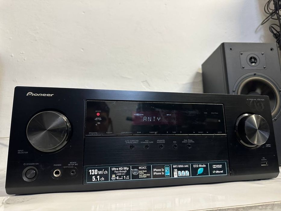 5.1 Amplituner Pioneer VSX-424, 5*130 Watt, HDMI, USB, 4K Ultra HD