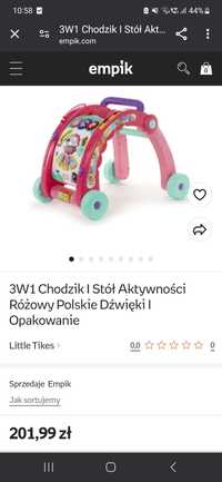 Chodzik,stół do zabawy 3w1, little tickles stan bardzo dobry