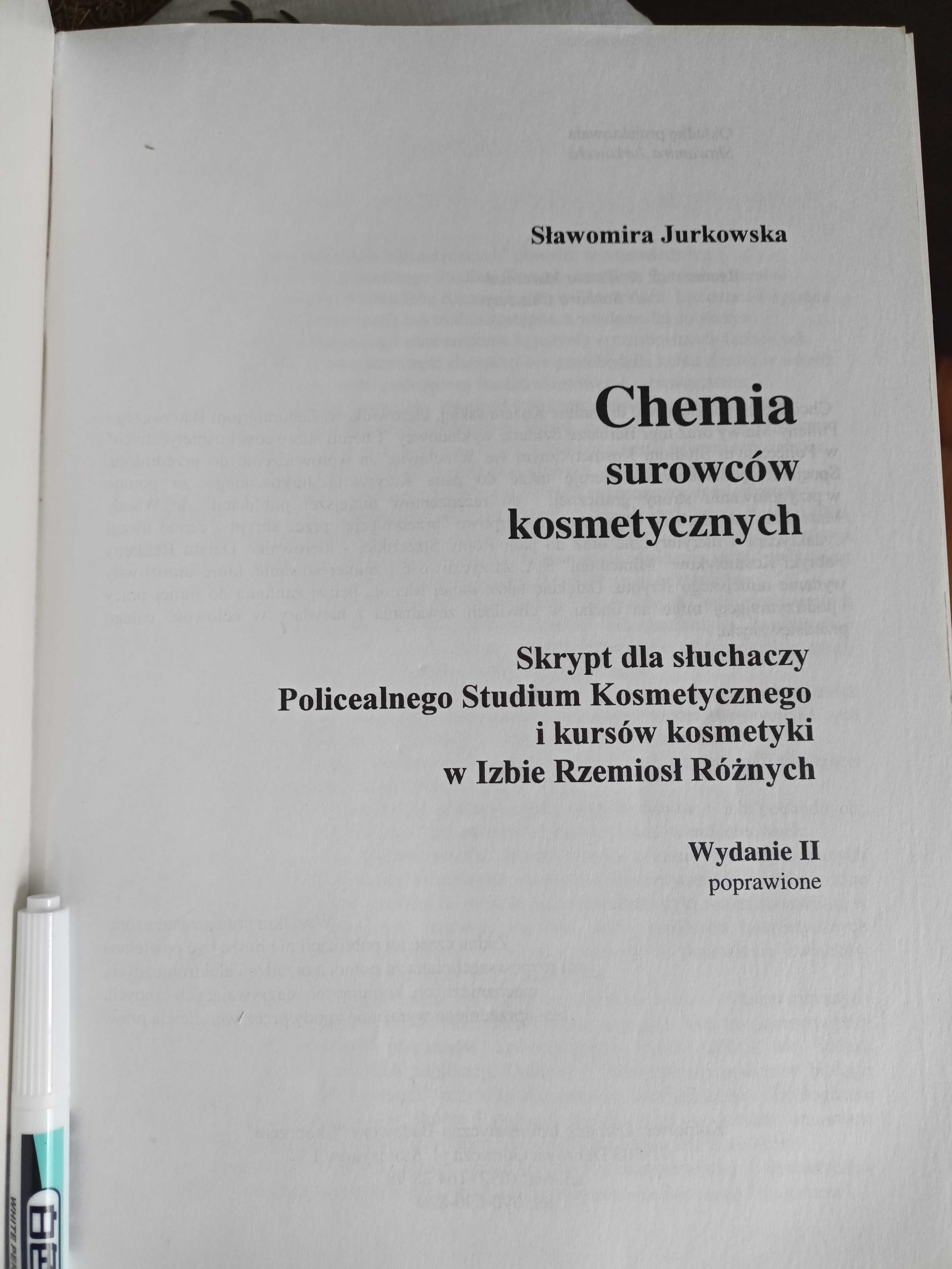 Chemia surowców kosmetycznych - skrypt dla słuchaczy i studentów.