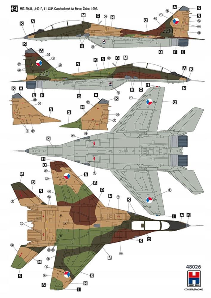 Samolot MiG-29UB Czech Slovak 48026 Hobby 2000