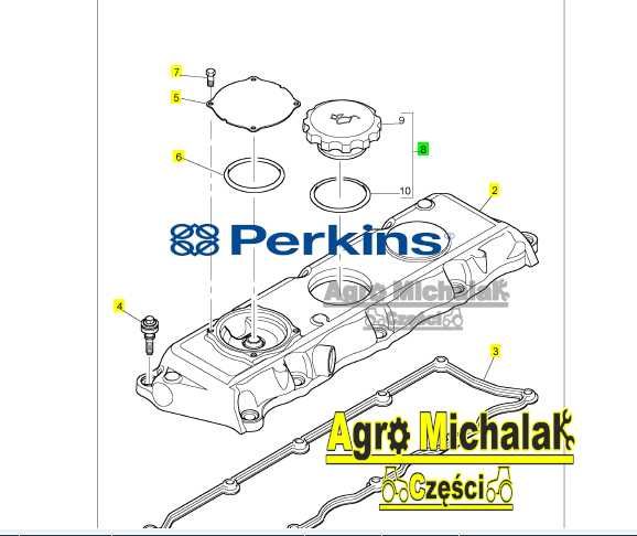 Pokrywa klawiatury silnik perkins RG, RJ , NL, NM, RH, RK, RR, RS