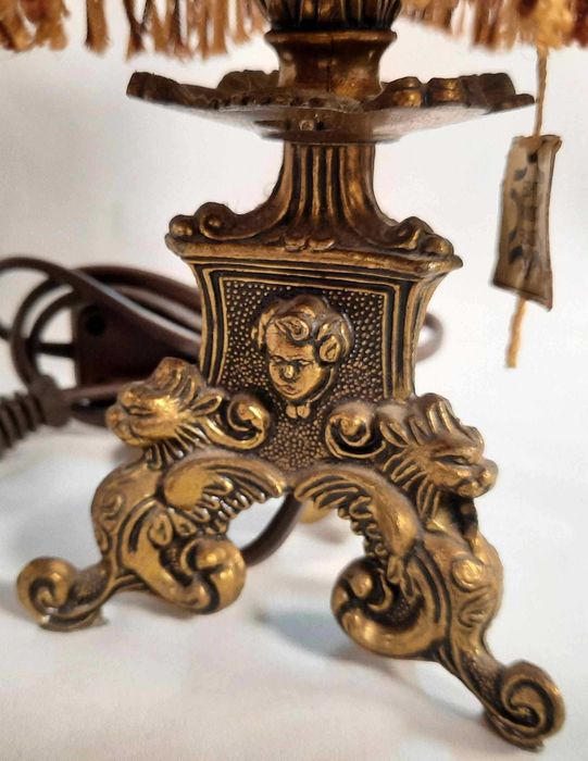 Lampka Nocna z Amorkami Mosiądz