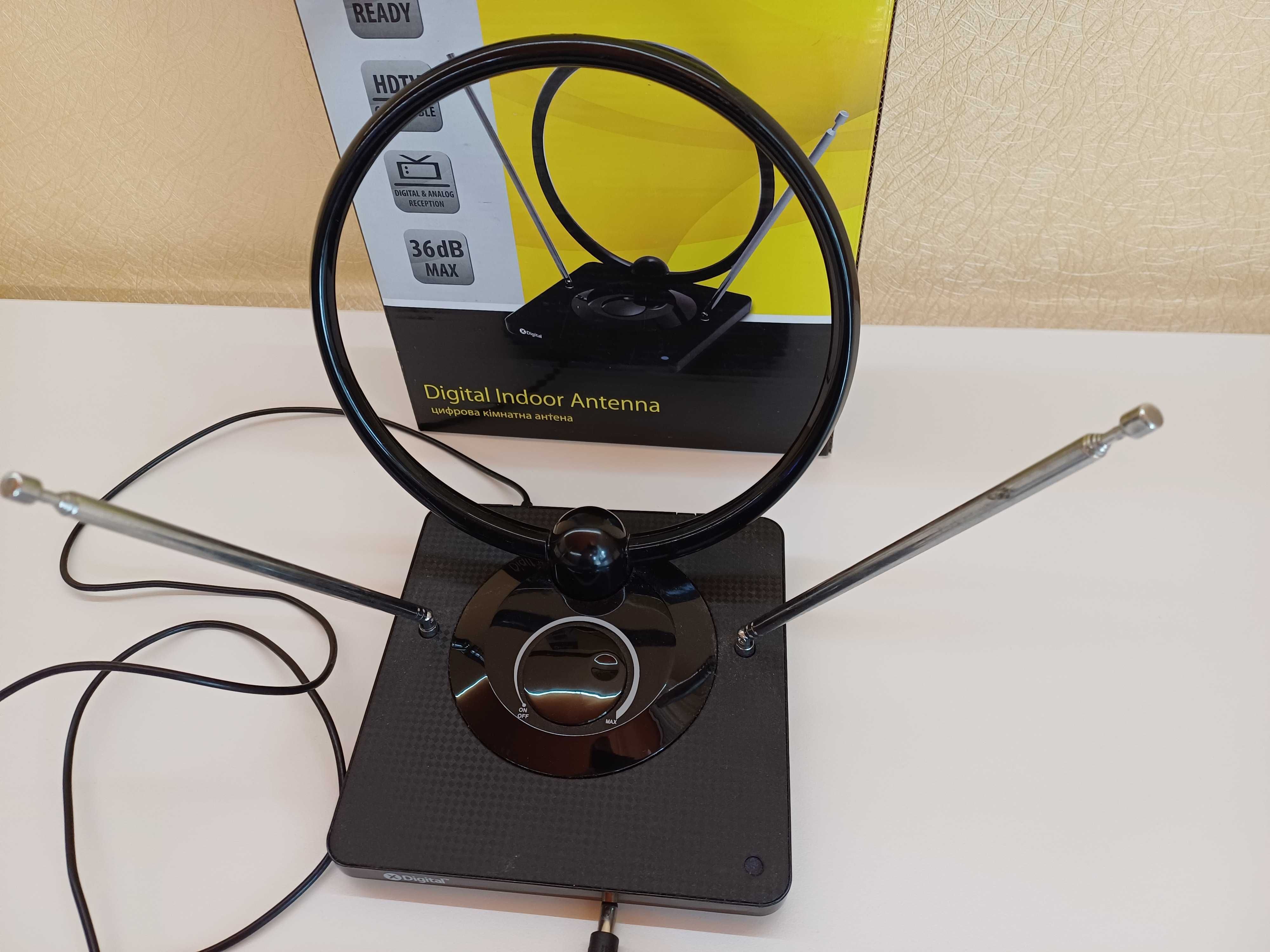 ТВ антенна комнатная Т2 X-Digital DIN 330 + радио + усилитель