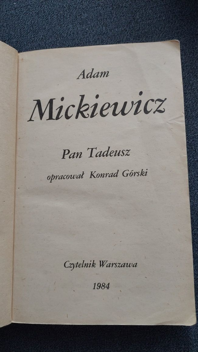 PAN TADEUSZ Adam Mickiewicz